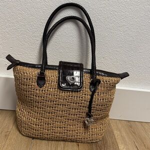 Brighton Woven Straw Shoulder Bag
